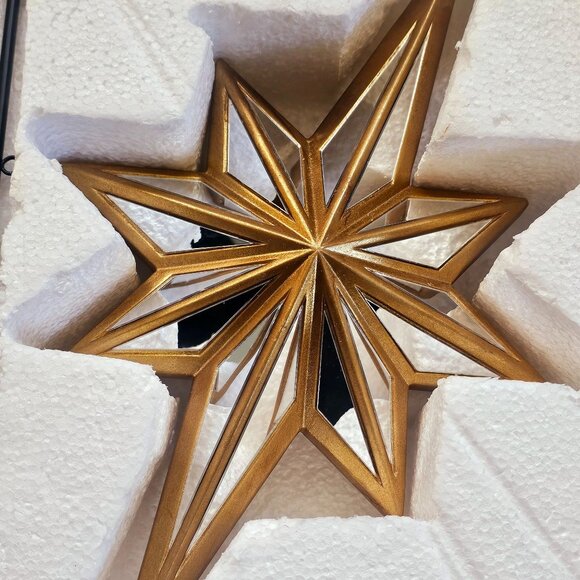 Mirrored Star Christmas Tree Topper Antique Gold Balsam Hill - Picture 6 of 11
